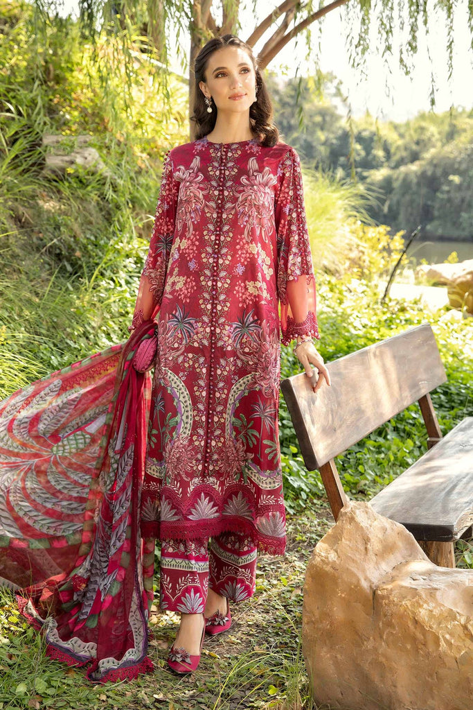 Maria B Mprints spring summer unstitched lawn suits 2025 | 14B