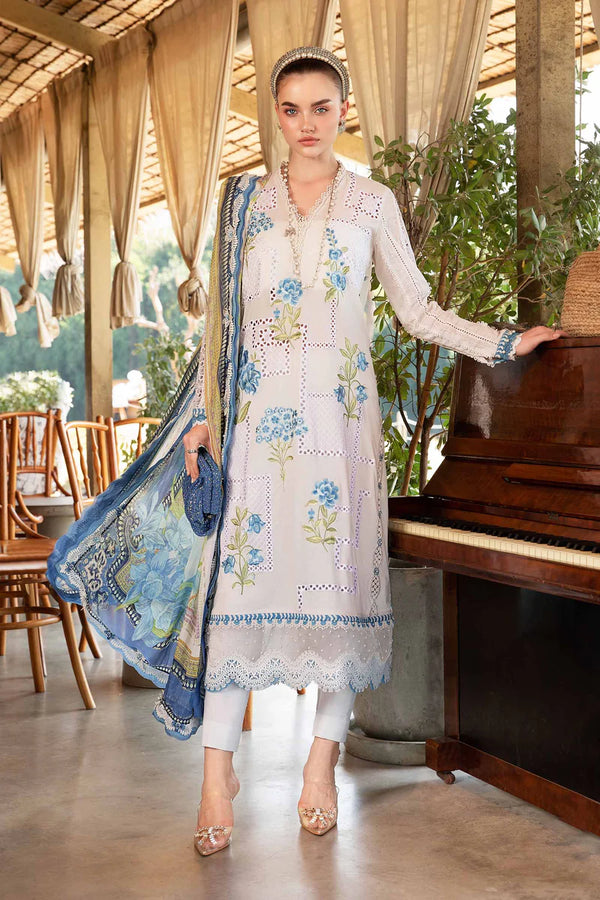 Maria B Mprints spring summer unstitched lawn suits 2025 | 1A