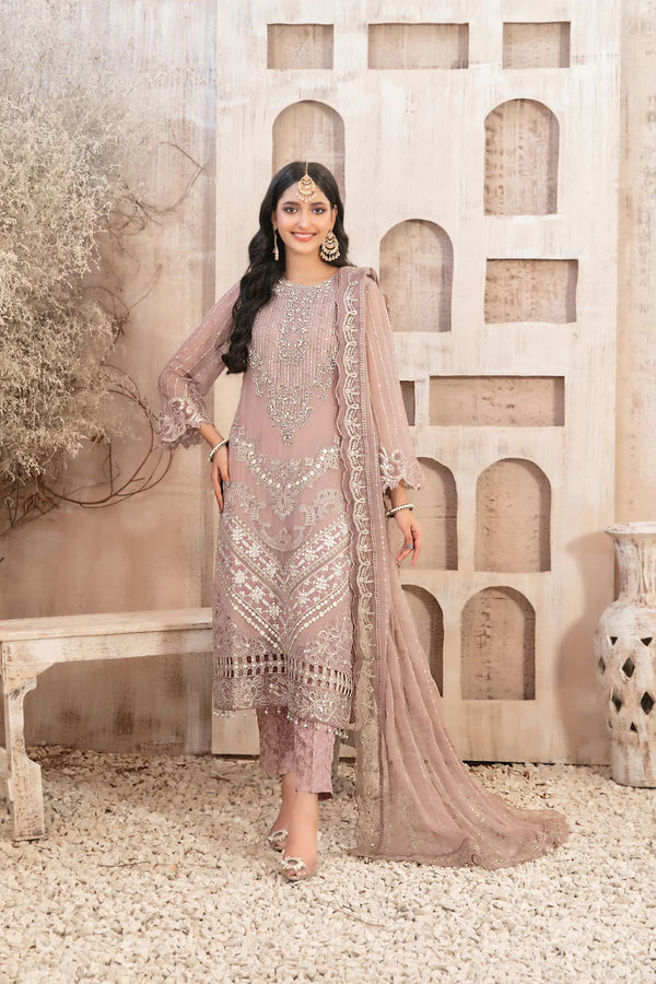 Tawakkal elifnur semi stitched party wear chiffon suits - D5226