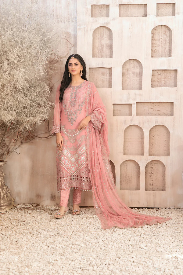 Tawakkal elifnur semi stitched party wear chiffon suits - D5223