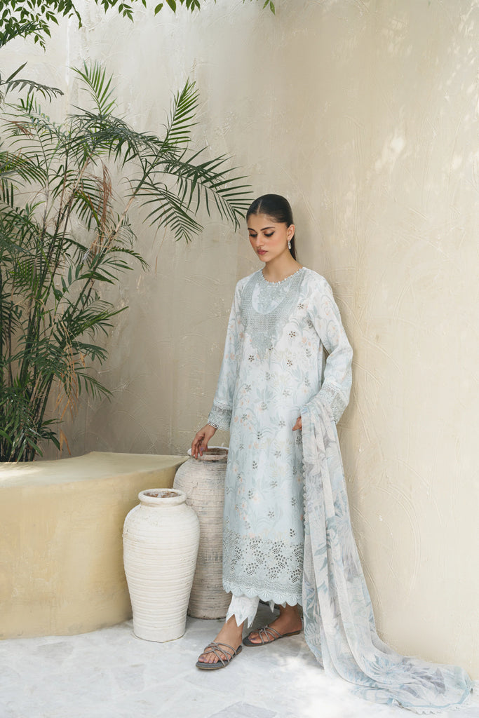 Shezlin chikankari unstitched lawn suits 2025 - Dilara(Af-04)