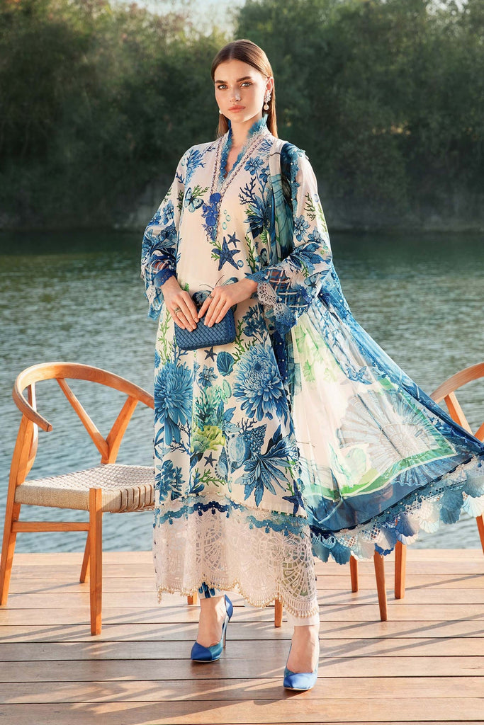 Maria B Mprints spring summer unstitched lawn suits 2025 | 10B