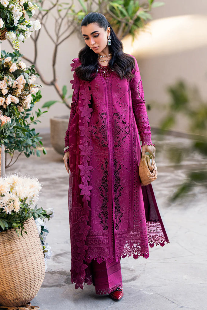 Qalamkar Sahil luxury unstitched lawn suits 2025 - FK-11-Violet