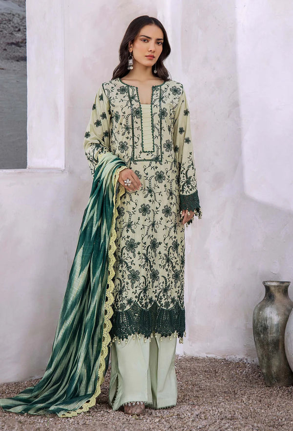 Adan’s Libas Lasserkari unstitched lawn suits 2025 - 3905