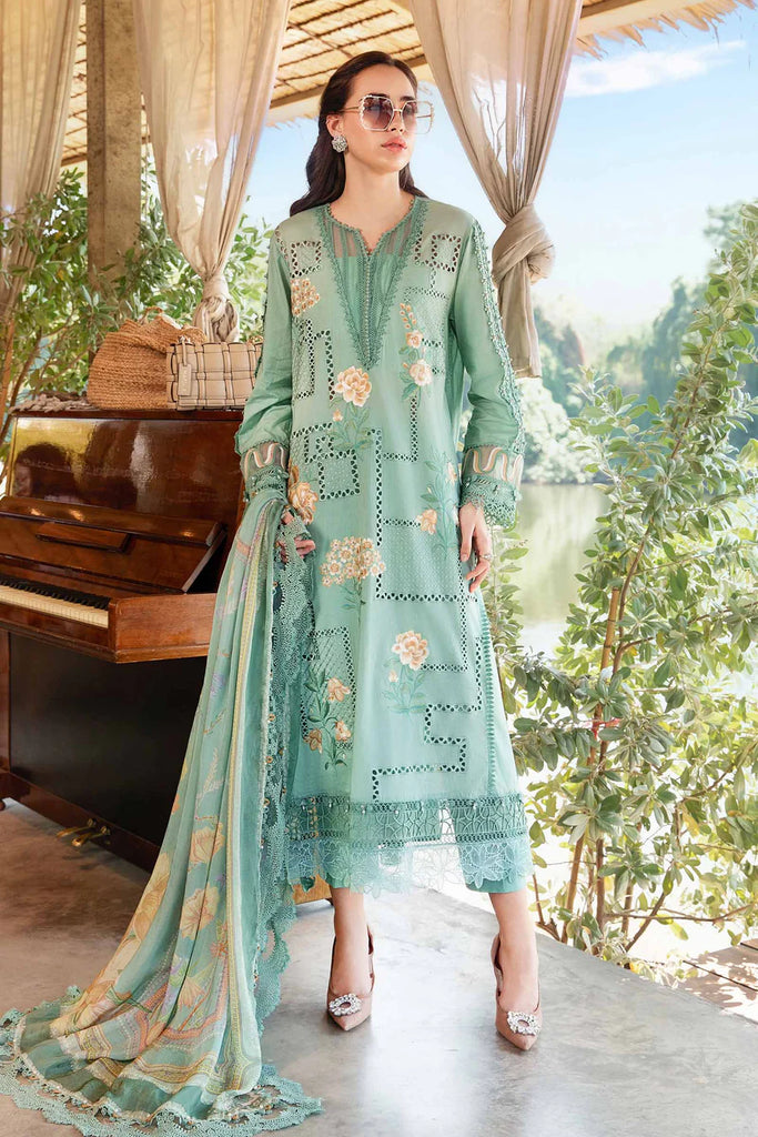 Maria B Mprints spring summer unstitched lawn suits 2025 | 1B