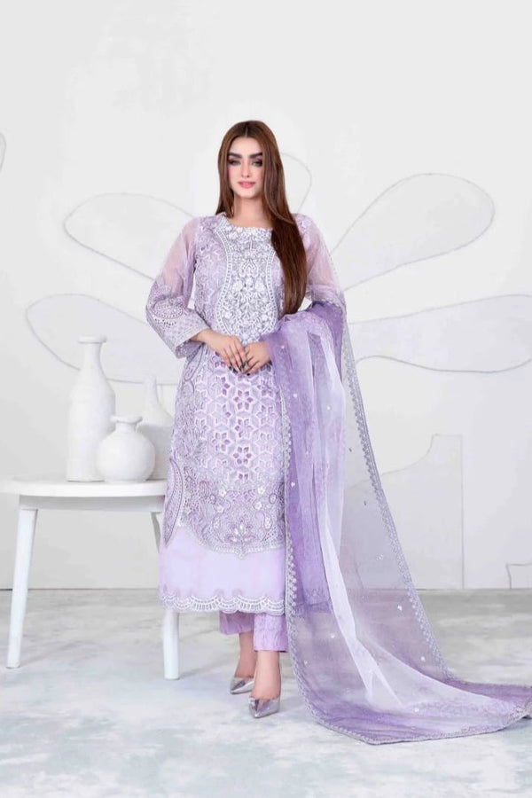 Tawakkal Gelareh Semi stitched organza suits 2025 - D-3654