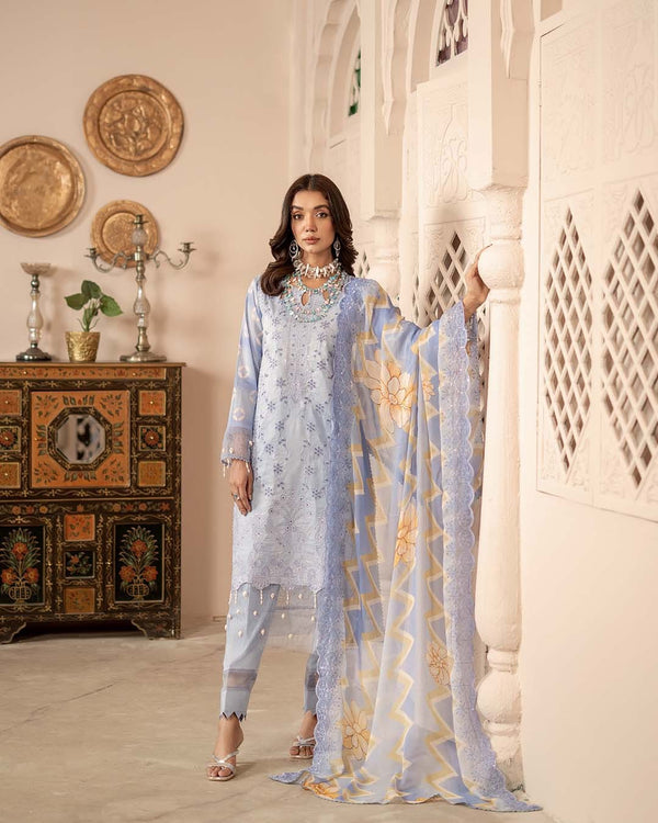 Alzohaib sunshine bloom premium edition unstitched lawn suits 2025 - 03