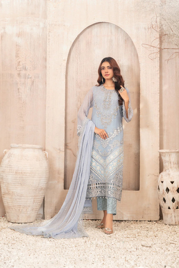 Tawakkal elifnur semi stitched party wear chiffon suits - D5221