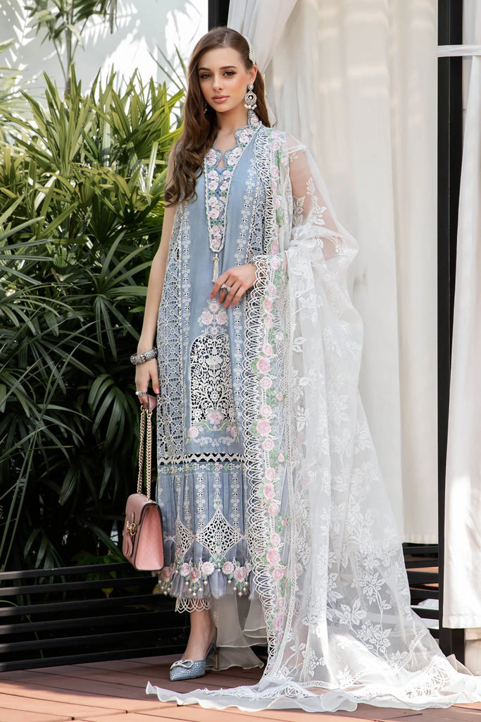 Maria B Luxury Lawn Suits Eid Edition 2023 - EL-23-10-Ice Blue