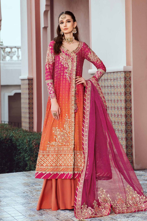 MARIA B Sateen Fall Suits :  2023 | Fuchsia Pink CST-709