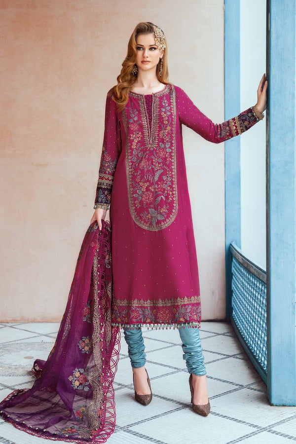 MARIA B Sateen Fall Suits :  2023 | Magenta CST-704