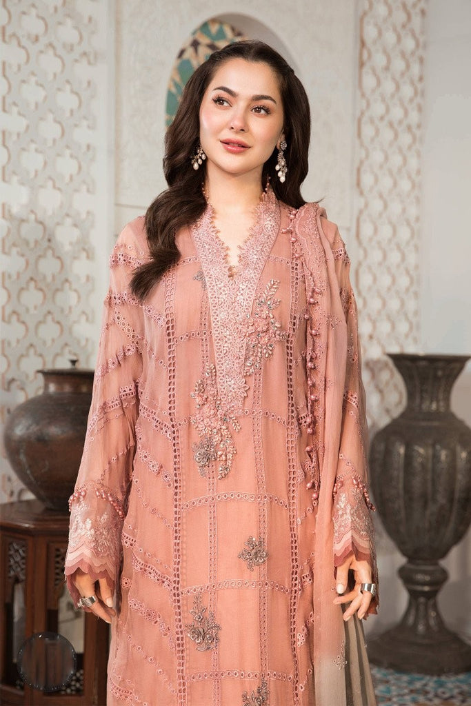 Maria.B. Chiffons Unstitched Eid Collection - MPC-21-104-Ash Pink And ...